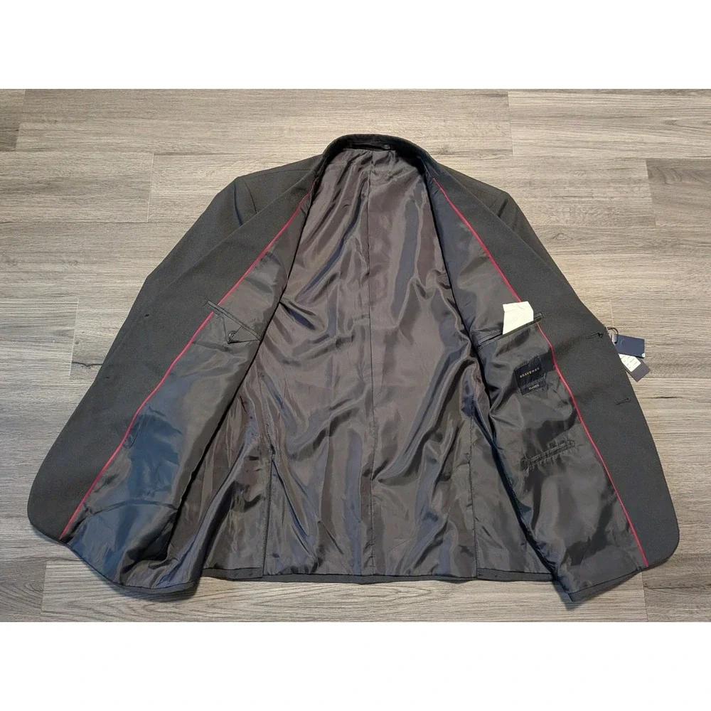 NWT Braveman Men's Dark Gray Classic Fit Double Vent Sports Coat Size 46R‎